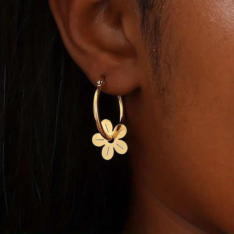 Bloom 18K Gold-Plated Earrings – Petal Glow