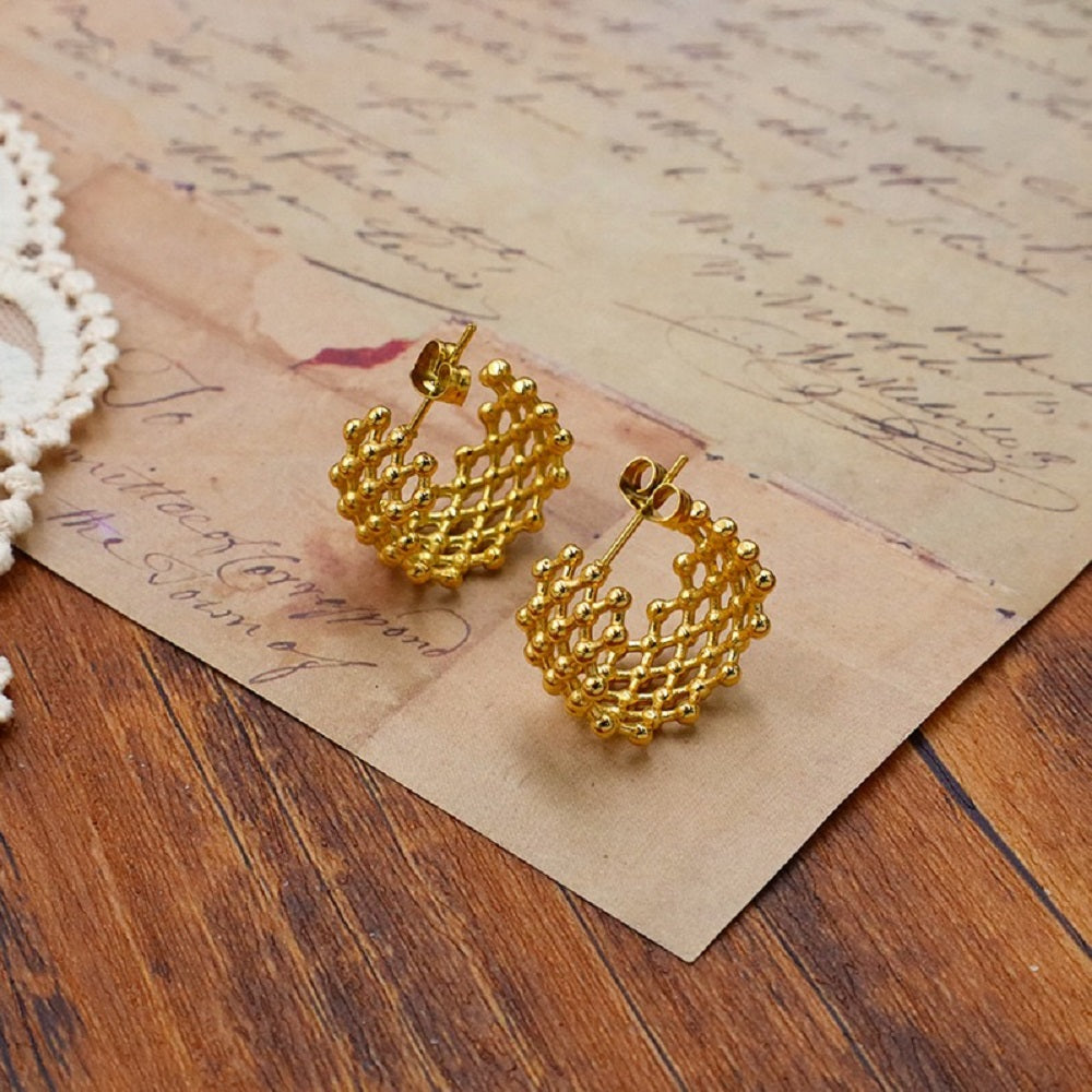 Alvéa Hoops – 18K Gold-Plated Harmony