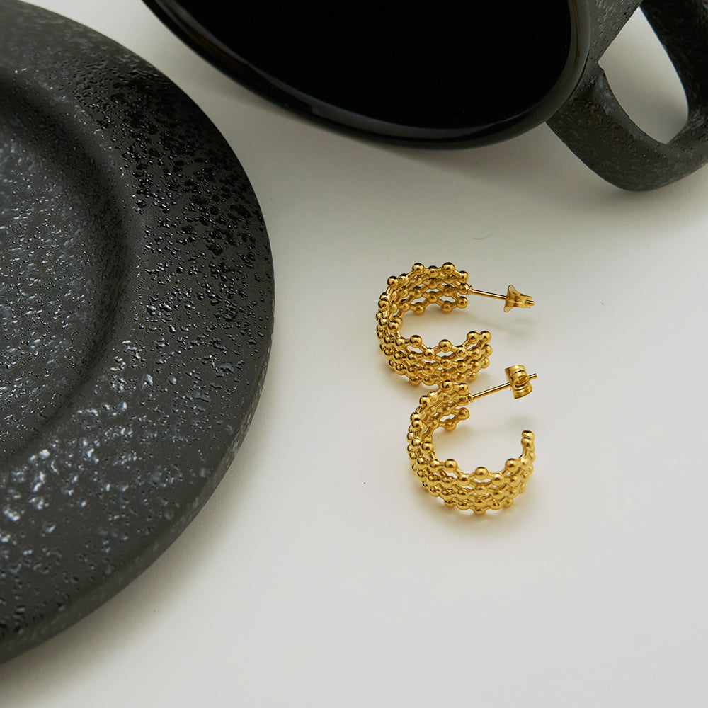 Alvéa Hoops – 18K Gold-Plated Harmony