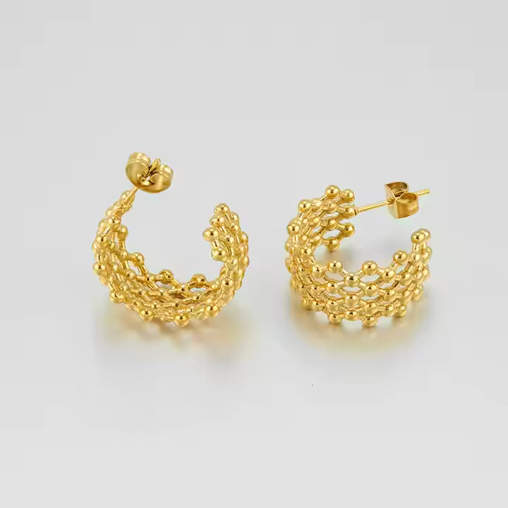 Alvéa Hoops – 18K Gold-Plated Harmony