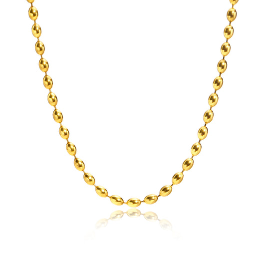 Beaded 18K Gold-Plated Necklace – Timeless Shine