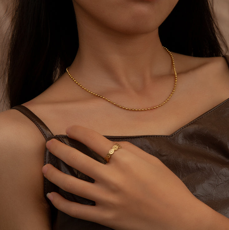Beaded 18K Gold-Plated Necklace – Timeless Shine