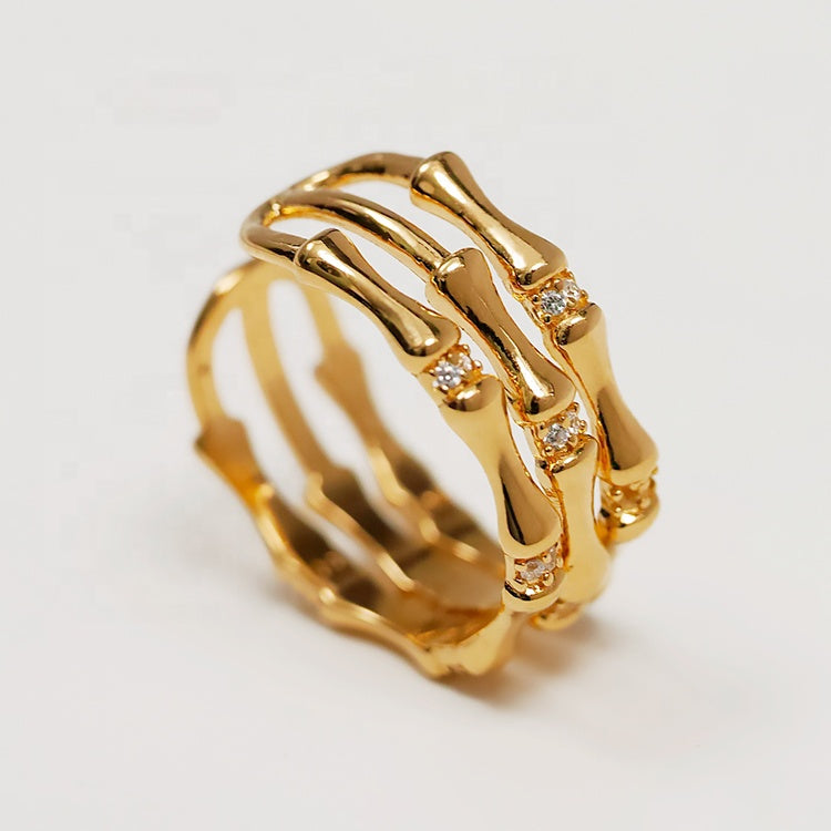Opulent Knot 18K Gold-Plated Ring – Eternity Design