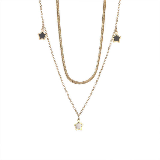 Starlit Charm 18K Gold Plated Layered Necklace