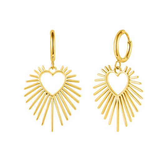 Shining Heart 18K Gold-Plated Earrings – Radiant Love