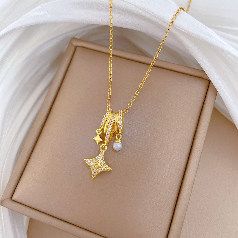 Single Star 18K Gold Plated Drop Necklace