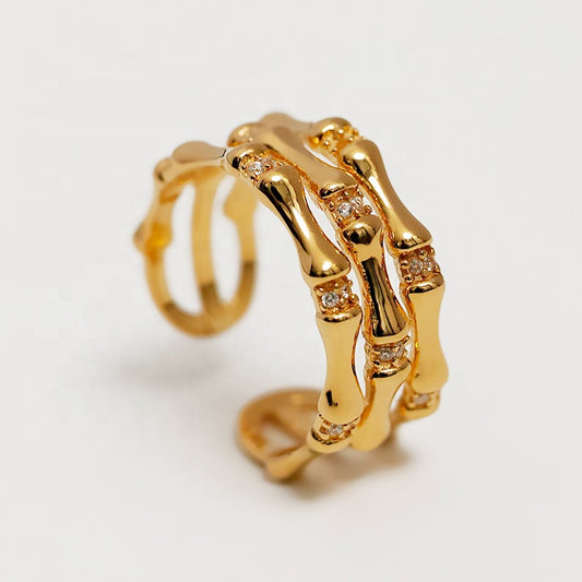Opulent Knot 18K Gold-Plated Ring – Eternity Design
