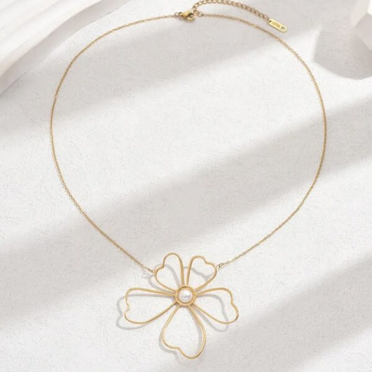 Bloom 18K Gold-Plated Pendant – Delicate Glow
