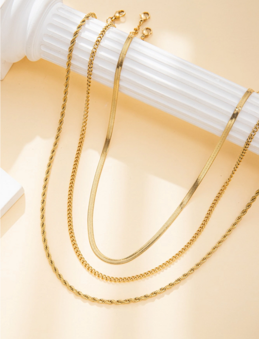 Golden Trio 18K Gold Layered Necklaces