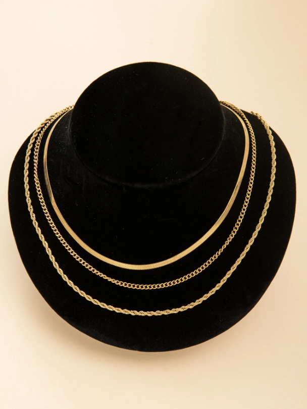 Golden Trio 18K Gold Layered Necklaces
