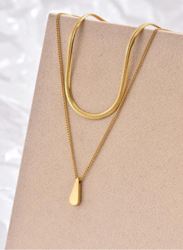 Golden Duo 18K Gold Pendant Necklace