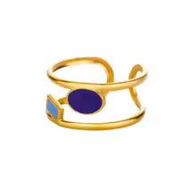 Ovi 18K Gold Plated Enamel Ring