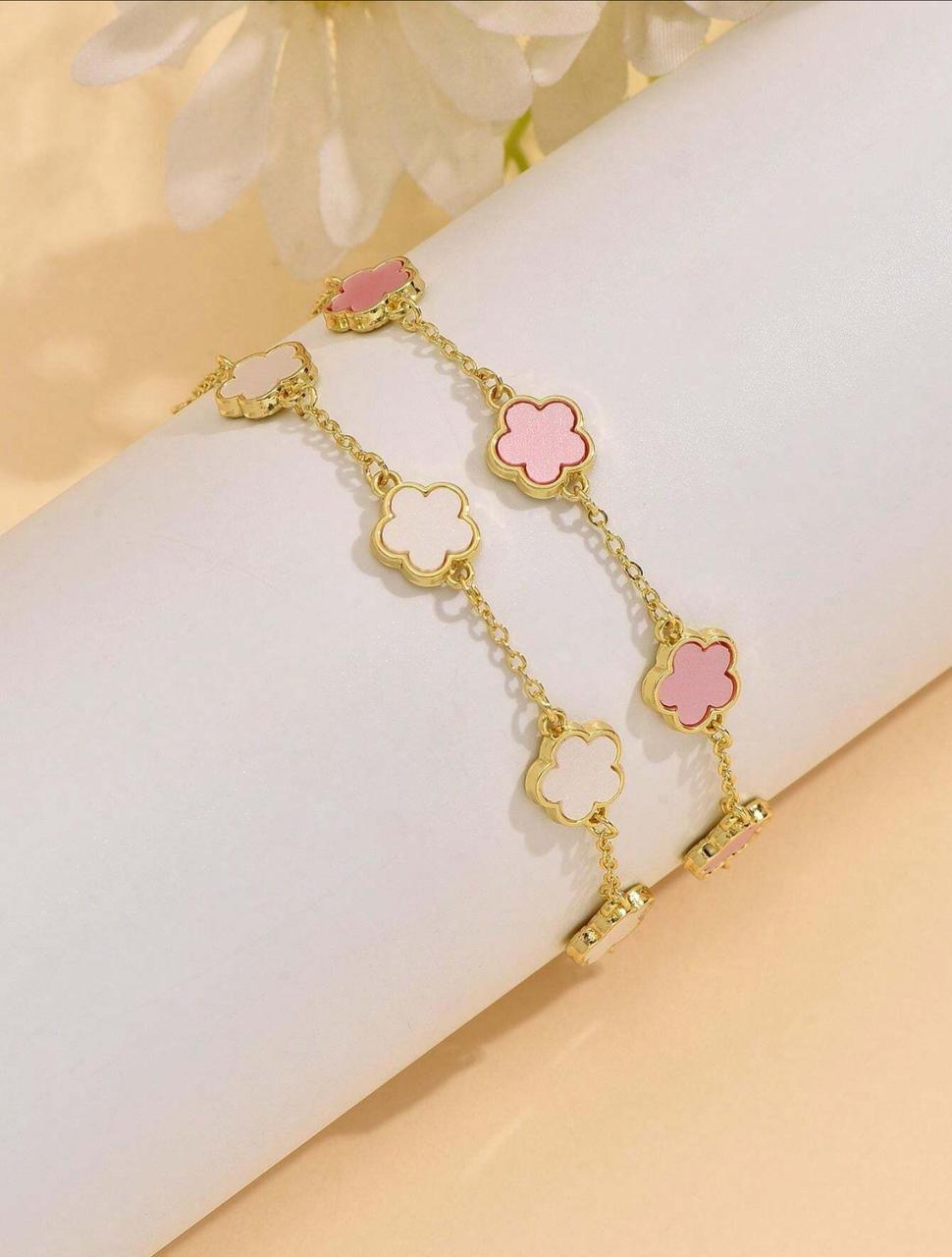 Blossom Charm 18K Gold-Plated Bracelet – Petal Elegance