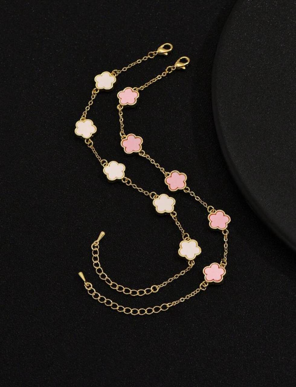 Blossom Charm 18K Gold-Plated Bracelet – Petal Elegance