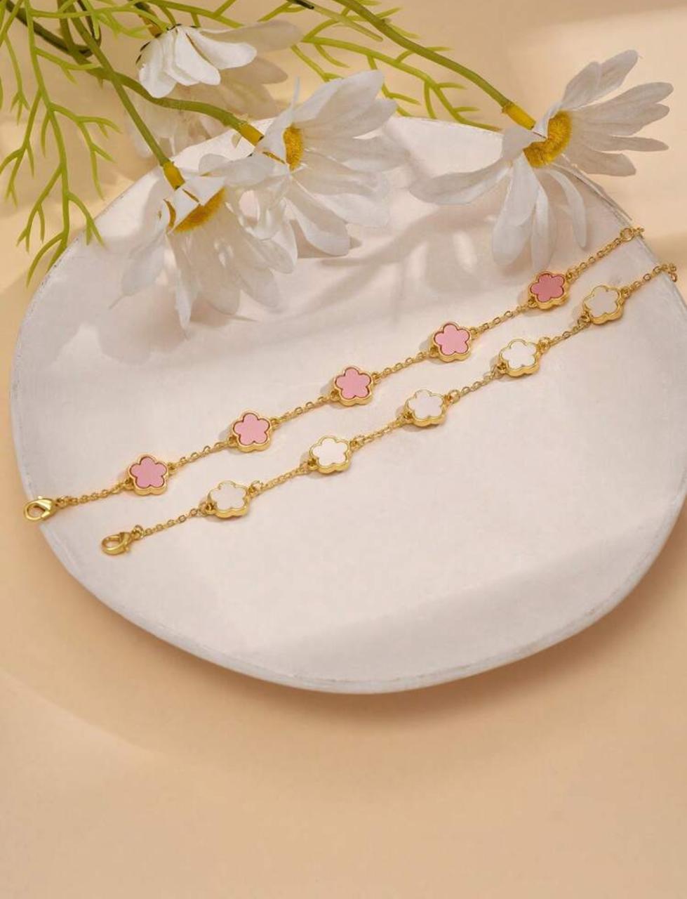 Blossom Charm 18K Gold-Plated Bracelet – Petal Elegance