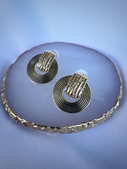 Spiral Orbit 18K Gold-Plated Earrings – Dynamic Elegance