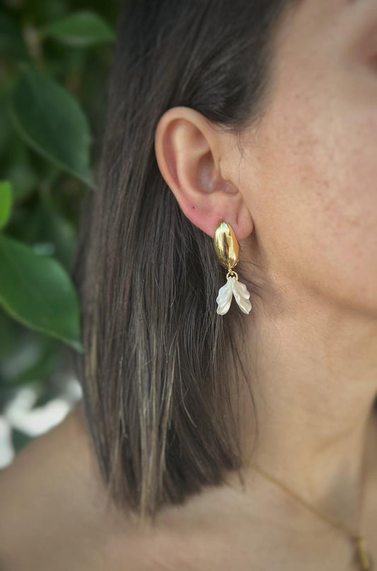 Petal 18K Gold-Plated Drop Earrings – Blooming Shine