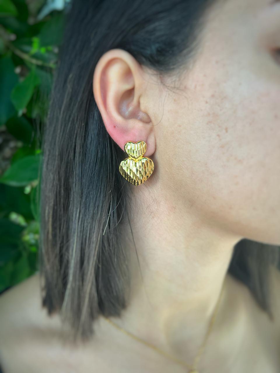 Hearts Cascade 18K Gold-Plated Earrings – Falling Love