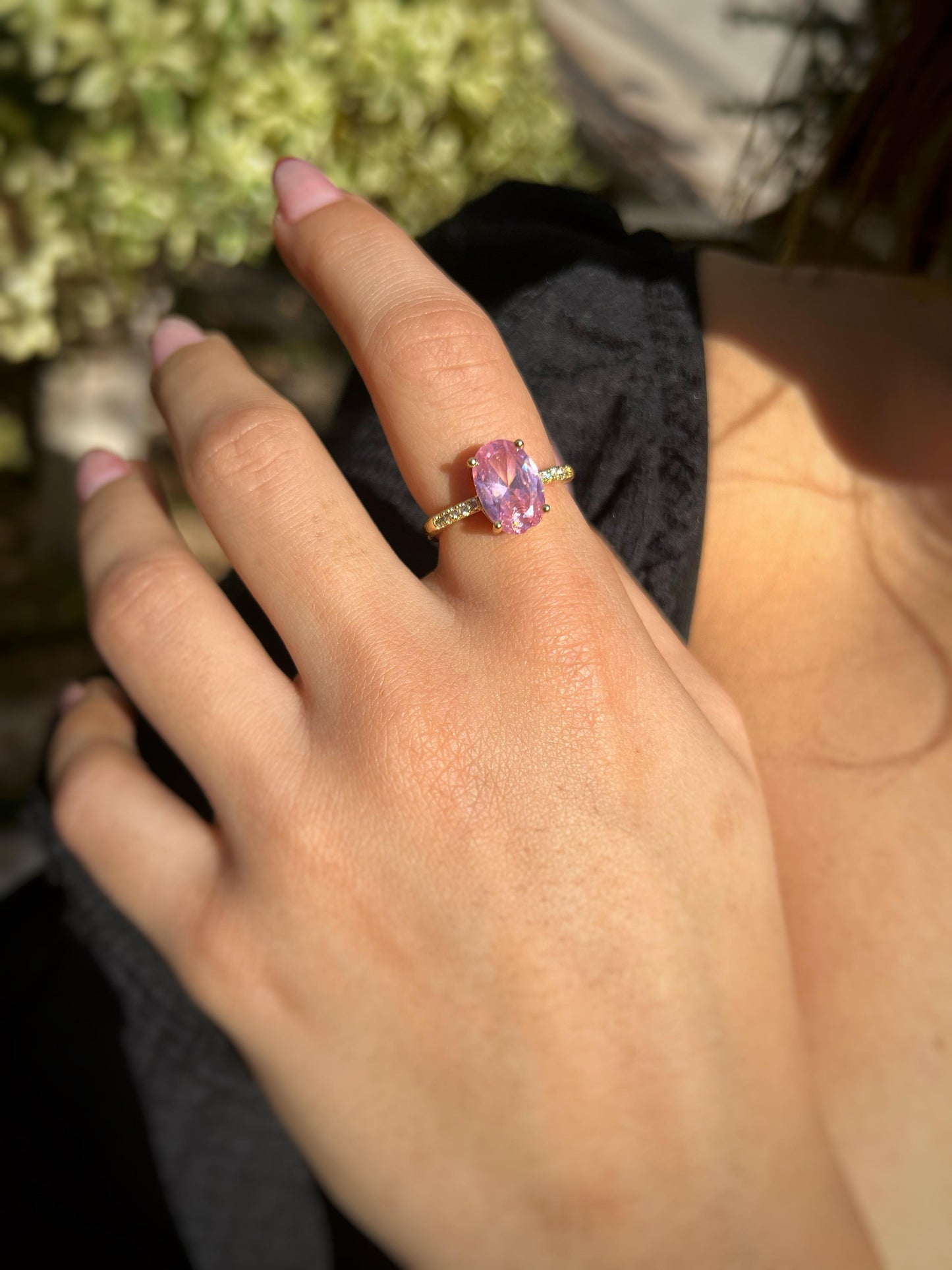 Lavender Light 18K Gold-Plated Ring – Soft Luster
