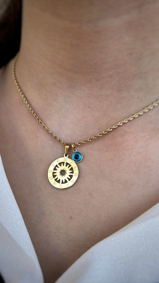 Aurora Evil Eye 18K Gold-Plated Necklace – Guardian Glow