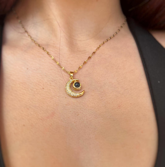 Moonlight Guardian 18K Gold-Plated Necklace – Celestial Charm