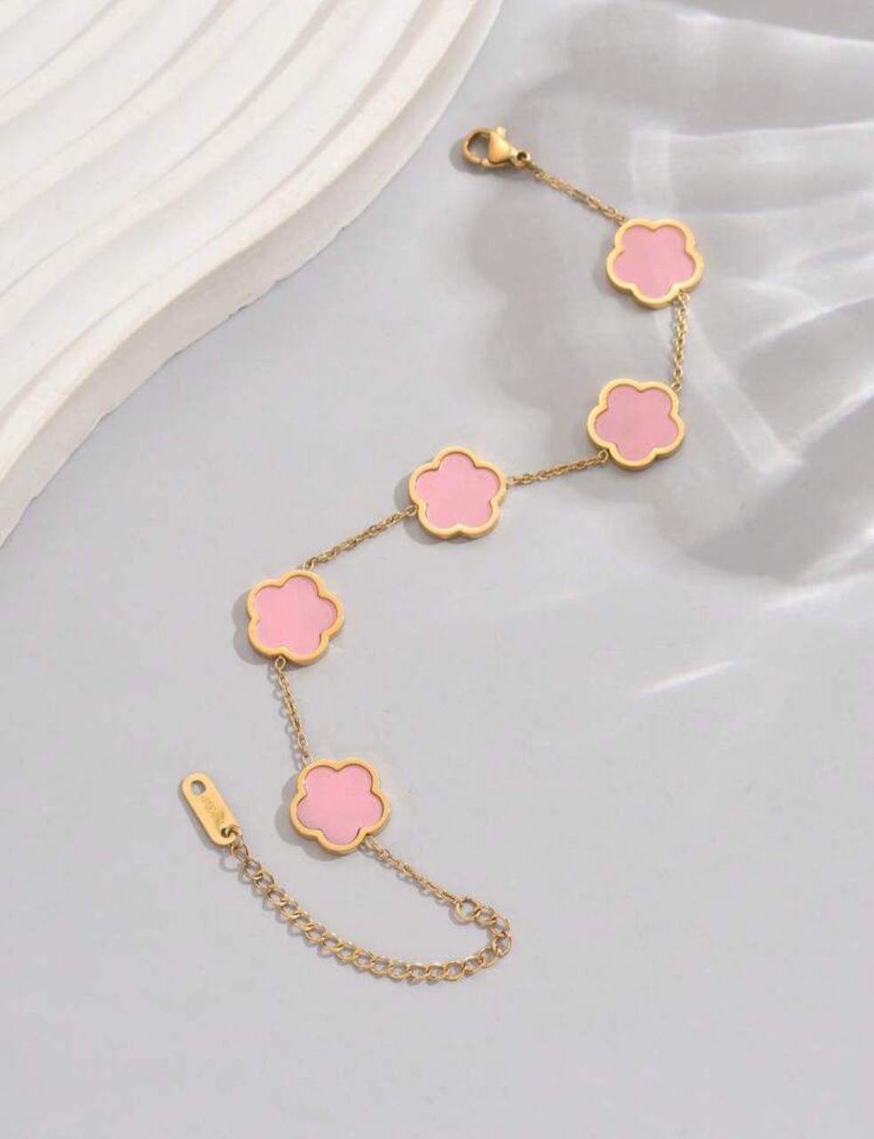 Blossom Charm 18K Gold-Plated Bracelet – Petal Elegance