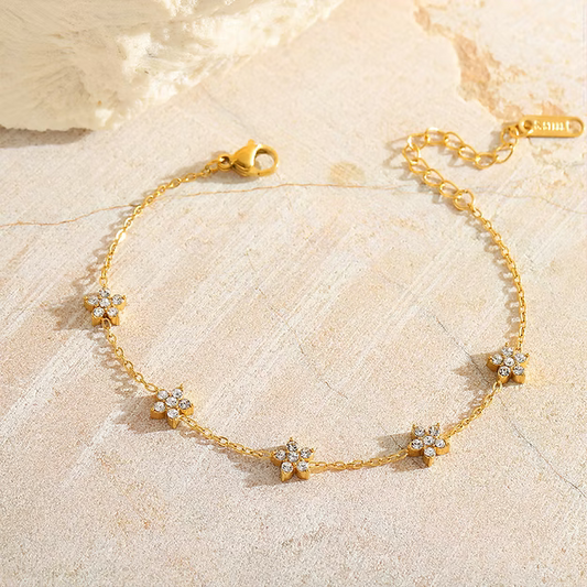 Daisy Sparkle 18K Gold Plated Bracelet