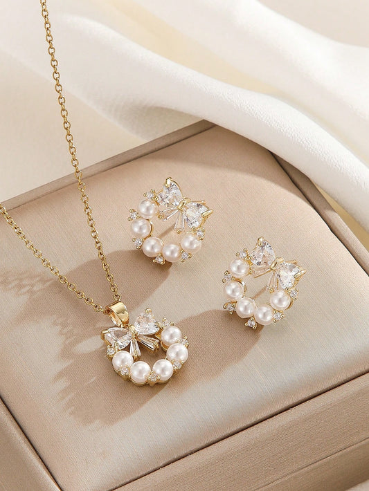Pearl Blossom 18K Gold Plated Set