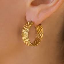 Tressé Hoops – 18K Gold-Plated Elegance