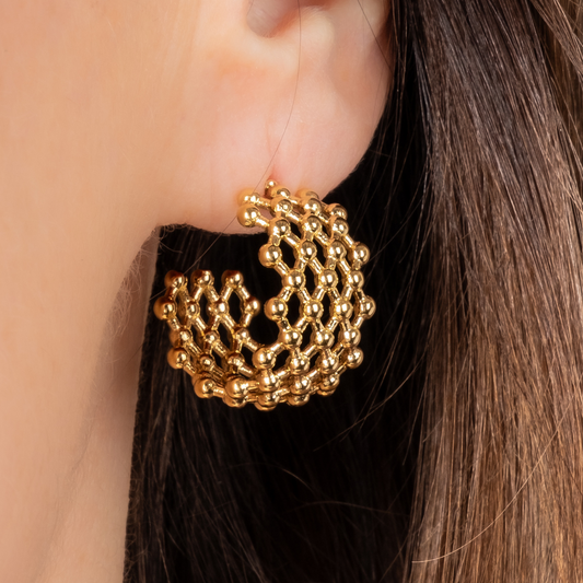 Alvéa Hoops – 18K Gold-Plated Harmony