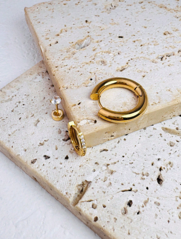 18K Gold Plated 3-Piece Earrings Set