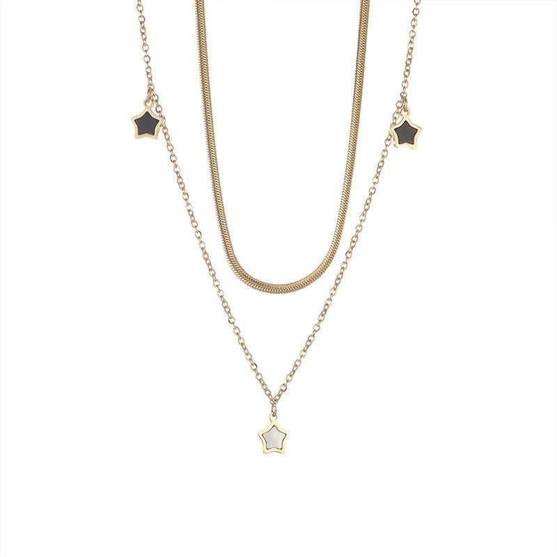 Starlit Charm 18K Gold Plated Layered Necklace