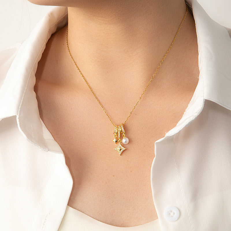 Single Star 18K Gold Plated Drop Necklace