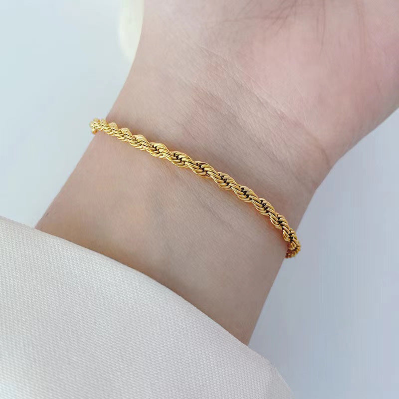 Twist Rope 18K Gold-Plated Set – Classic Texture