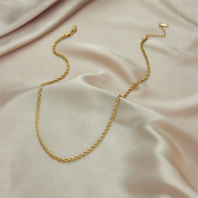 Twist Rope 18K Gold-Plated Set – Classic Texture