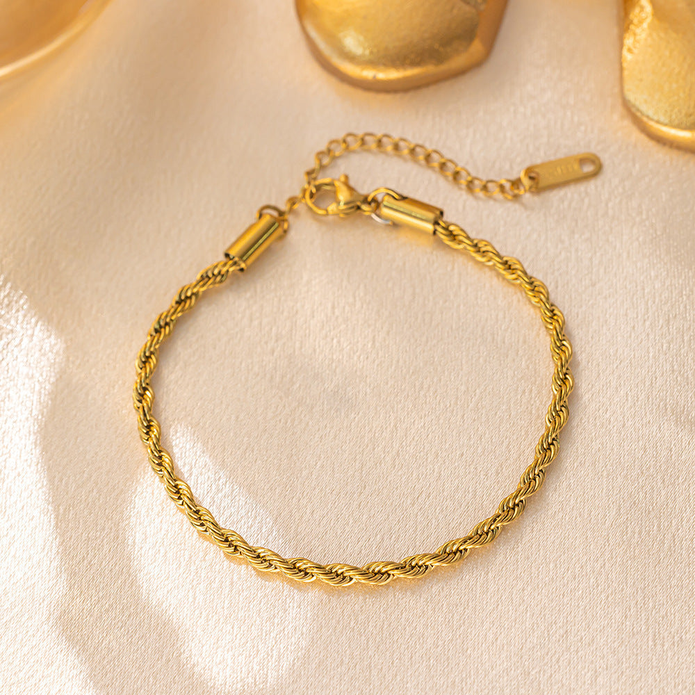 Twist Rope 18K Gold-Plated Set – Classic Texture