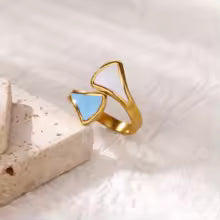 Sunset Duo 18K Gold Plated Enamel Ring