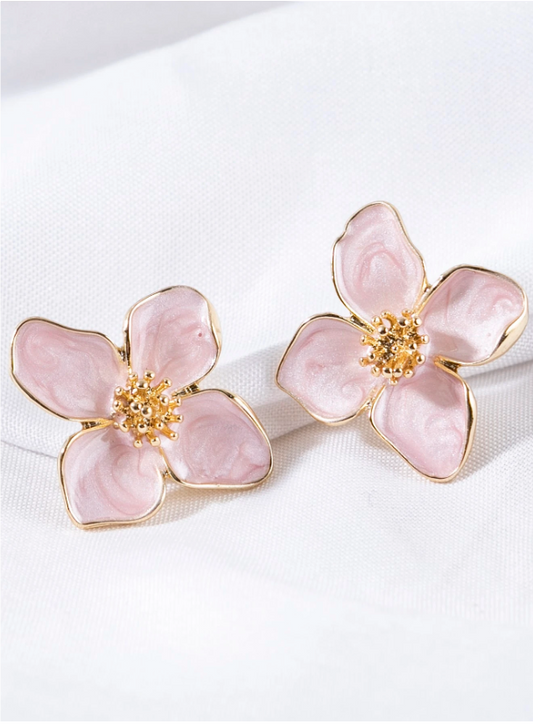 Blush Bloom 18K Gold Plated Statement Studs