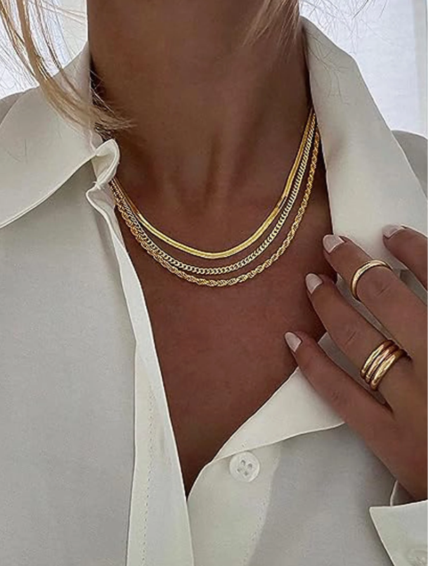 Golden Trio 18K Gold Layered Necklaces