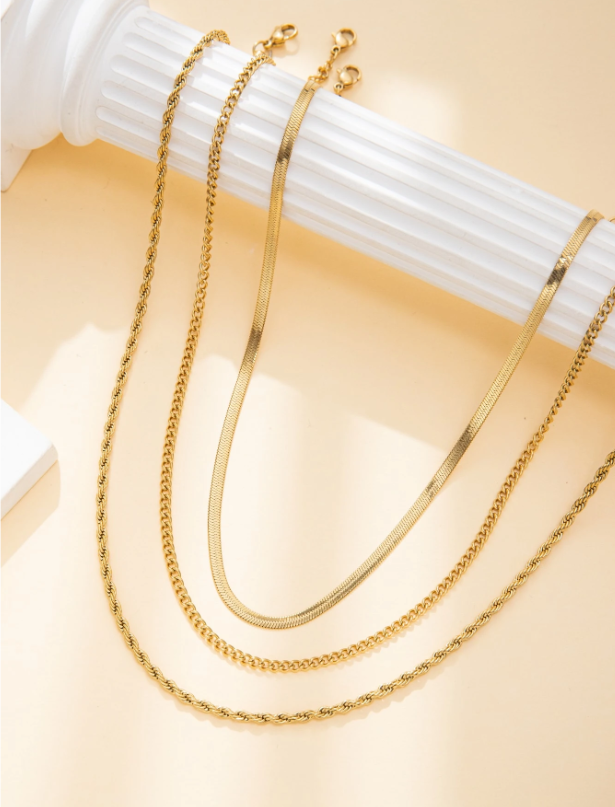 Golden Trio 18K Gold Layered Necklaces