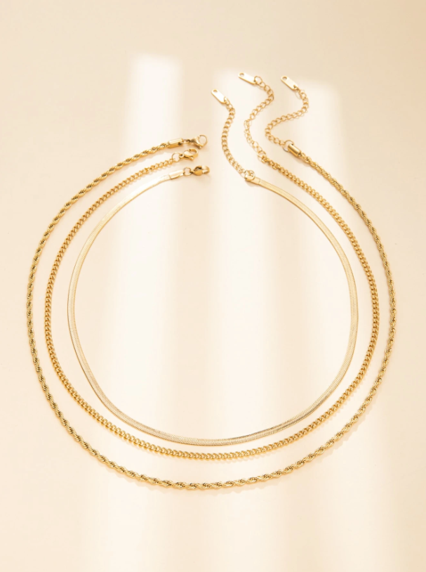 Golden Trio 18K Gold Layered Necklaces
