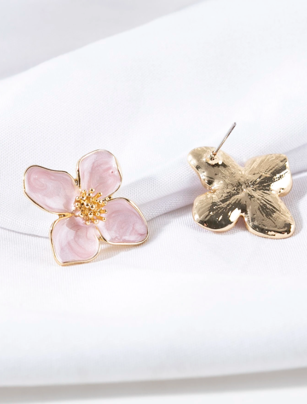 Blush Bloom 18K Gold Plated Statement Studs