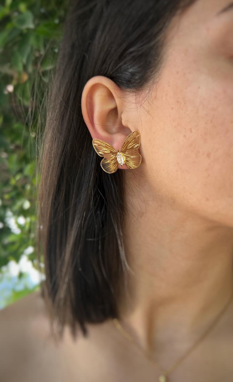 Butterfly 18K Gold-Plated Stud Earrings – Gentle Wings