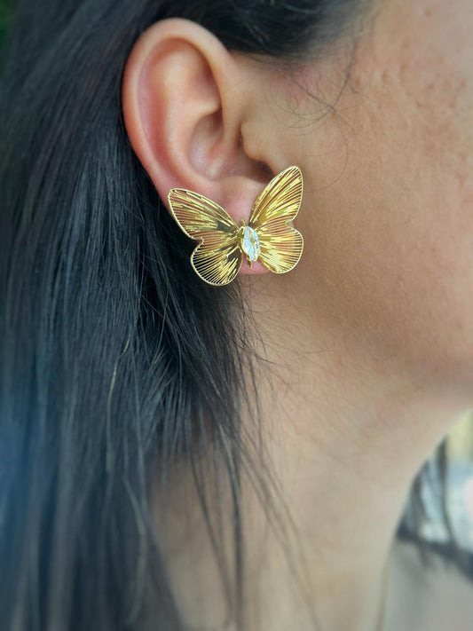 Butterfly 18K Gold-Plated Stud Earrings – Gentle Wings