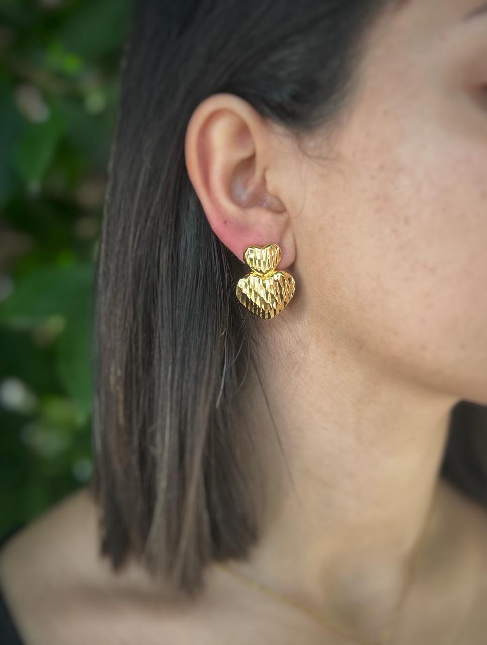 Hearts Cascade 18K Gold-Plated Earrings – Falling Love