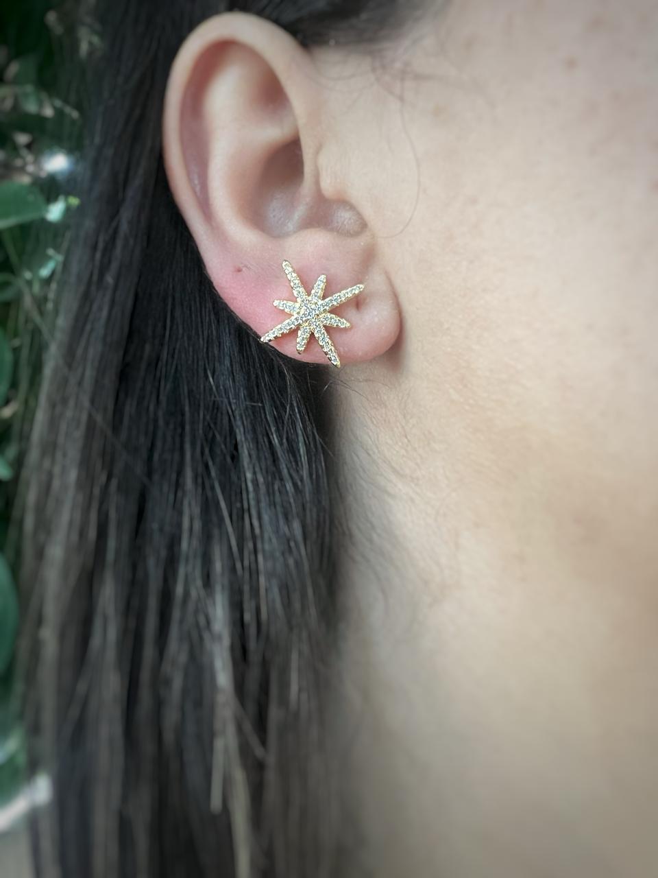 Starlight Sparkle 18K Gold-Plated Earrings – Night Radiance