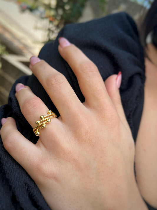 Orbit 18K Gold-Plated Ring – Celestial Loop
