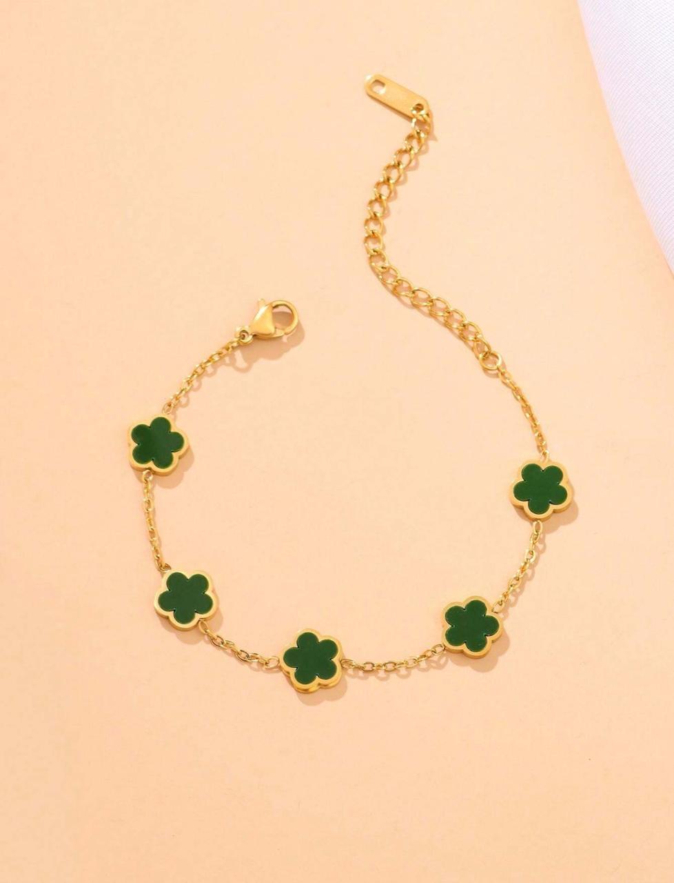 Blossom Charm 18K Gold-Plated Bracelet – Petal Elegance