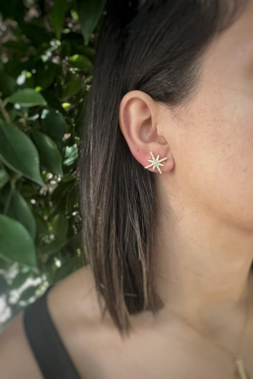 Starlight Sparkle 18K Gold-Plated Earrings – Night Radiance