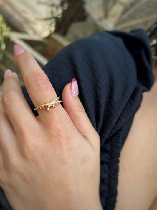 Comet 18K Gold-Plated Ring – Cosmic Spark